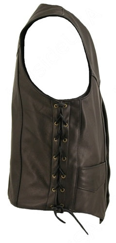 Men's Laced Side Classic Biker Vest with Gun Pockets