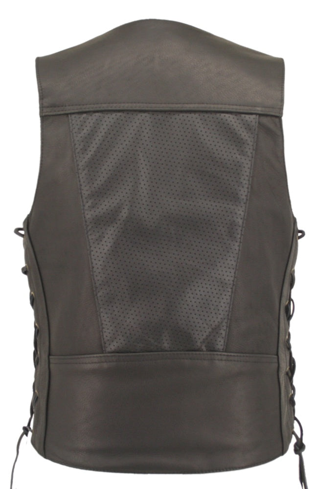 Men's Semi-Perforated Biker Vest
