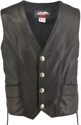 Men's Semi-Perforated Biker Vest