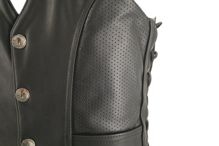Men's Semi-Perforated Biker Vest