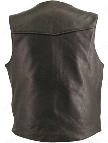 Men's Zipper Racer Leather Vest (Custom)
