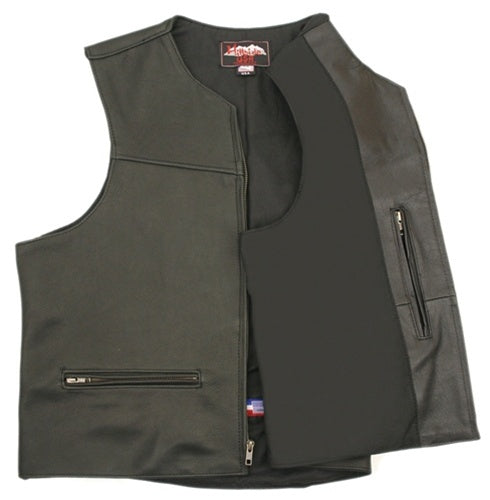 Men's Zipper Racer Leather Vest (Custom)