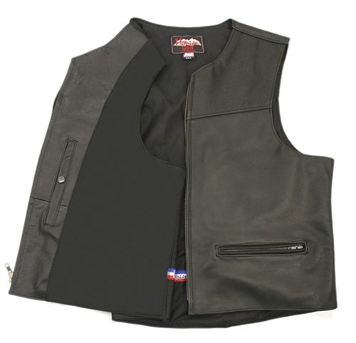 Men's Zipper Racer Leather Vest (Custom)