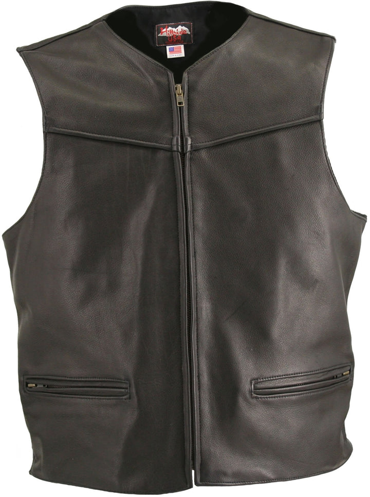 Men's Zipper Racer Leather Vest (Custom)