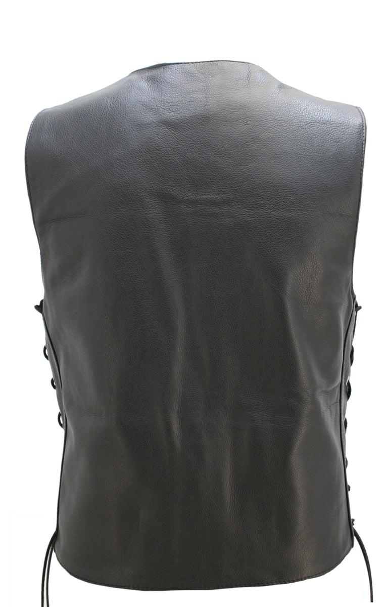 Seamless Back Panel Club Biker Vest