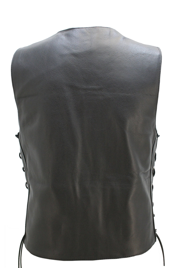 Seamless Back Panel Club Biker Vest