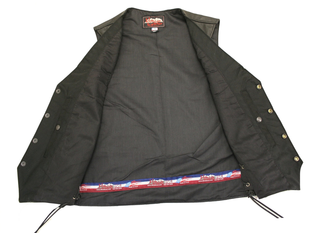 Seamless Back Panel Club Biker Vest