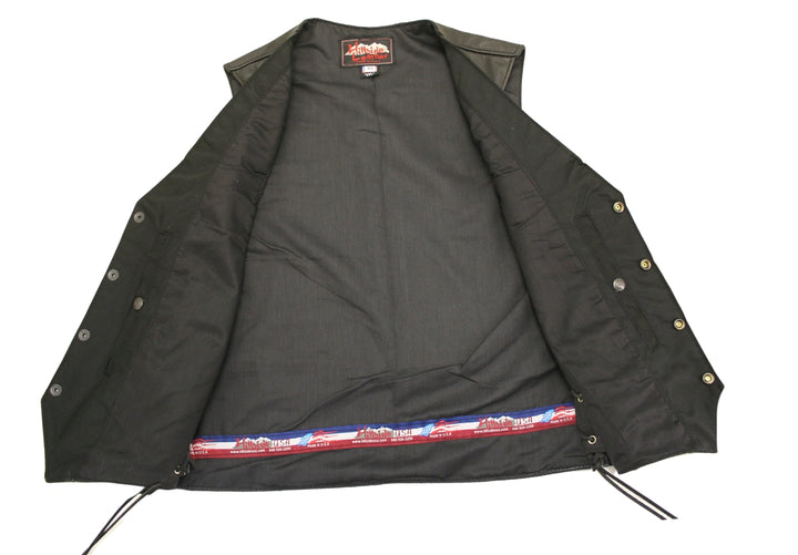 Seamless Back Panel Club Biker Vest