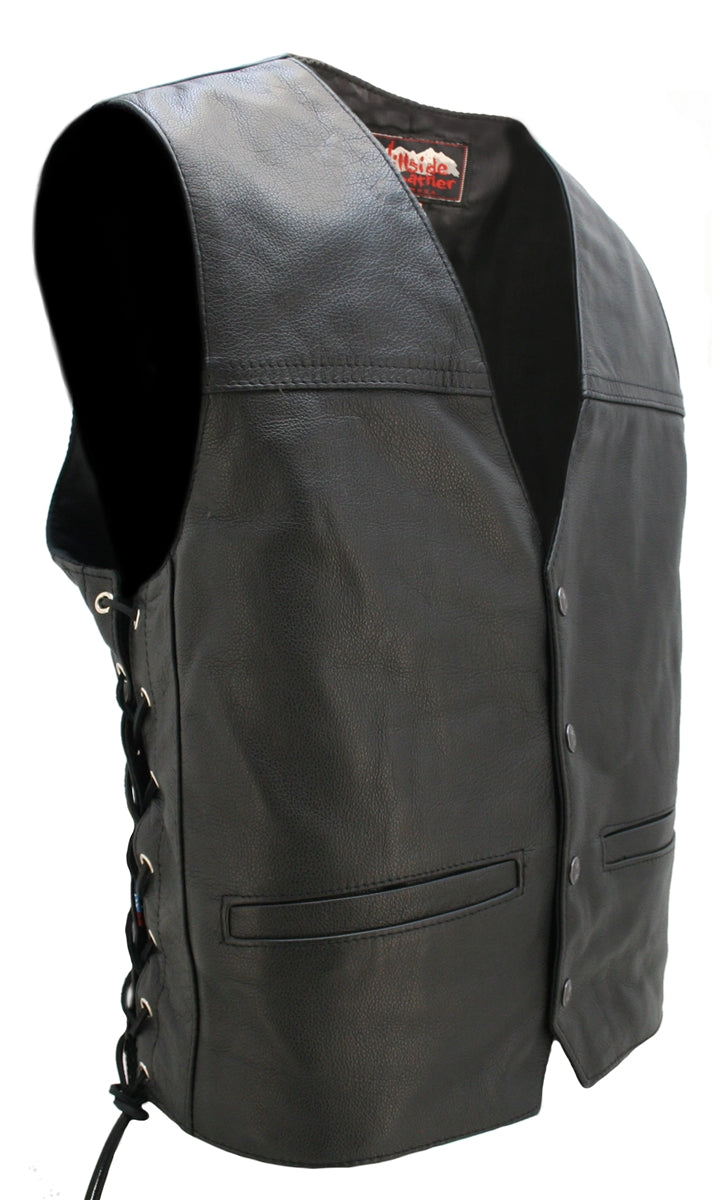 Seamless Back Panel Club Biker Vest