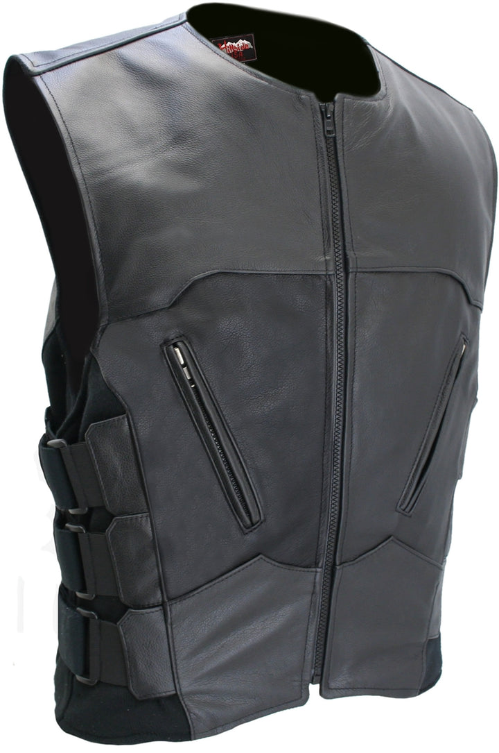 The Interceptor Leather Vest - Black