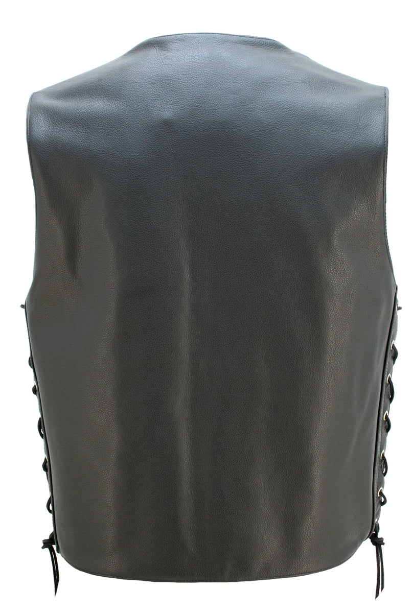 The Invader Full Back Motorcycle Leather vest