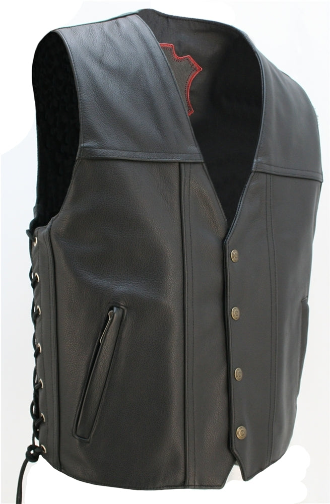 The Invader Full Back Motorcycle Leather vest