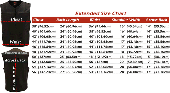 Zippered Lightweight Leather Motorcycle Vest